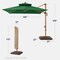Best Choice Products 10ft Square Woodgrain Pattern 2-Tier Outdoor Solar LED Cantilever Umbrella w/ Base